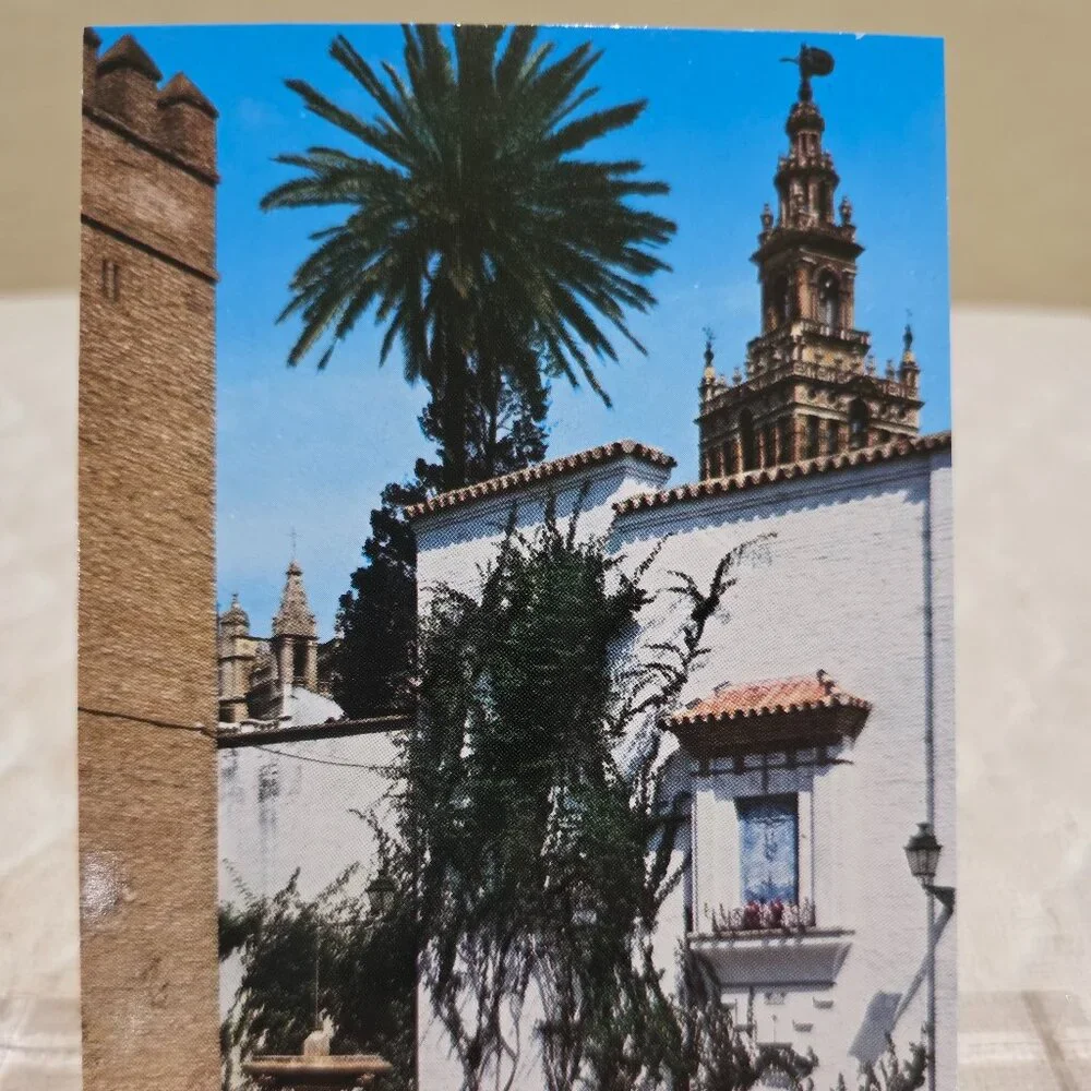 Vintage Plaza de la Alianza Alliance Square Seville Spain Spanish Postcard Unpos